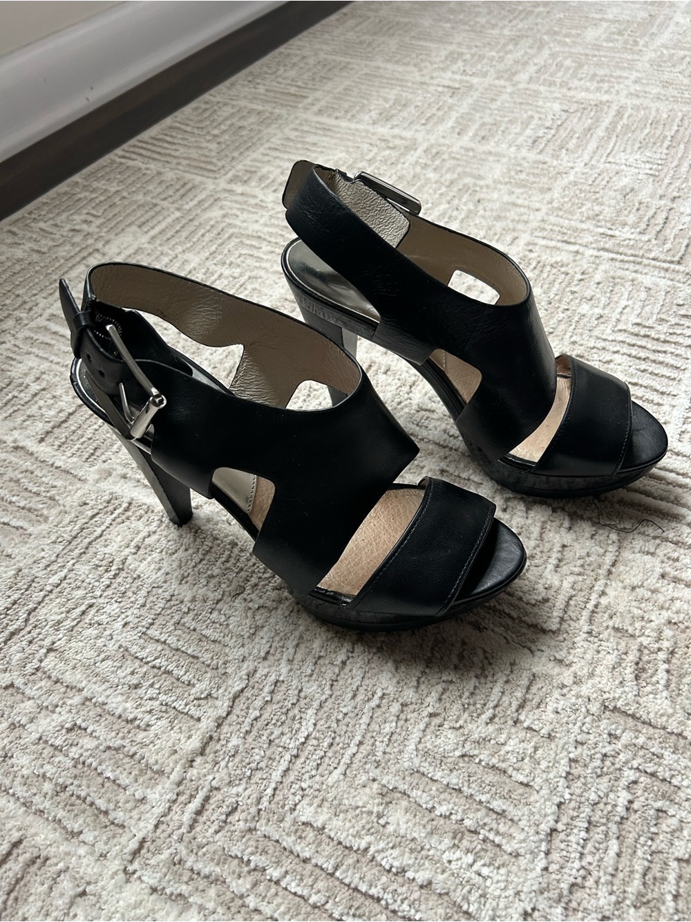 Michael Kors Black Cutout Slingback Heels